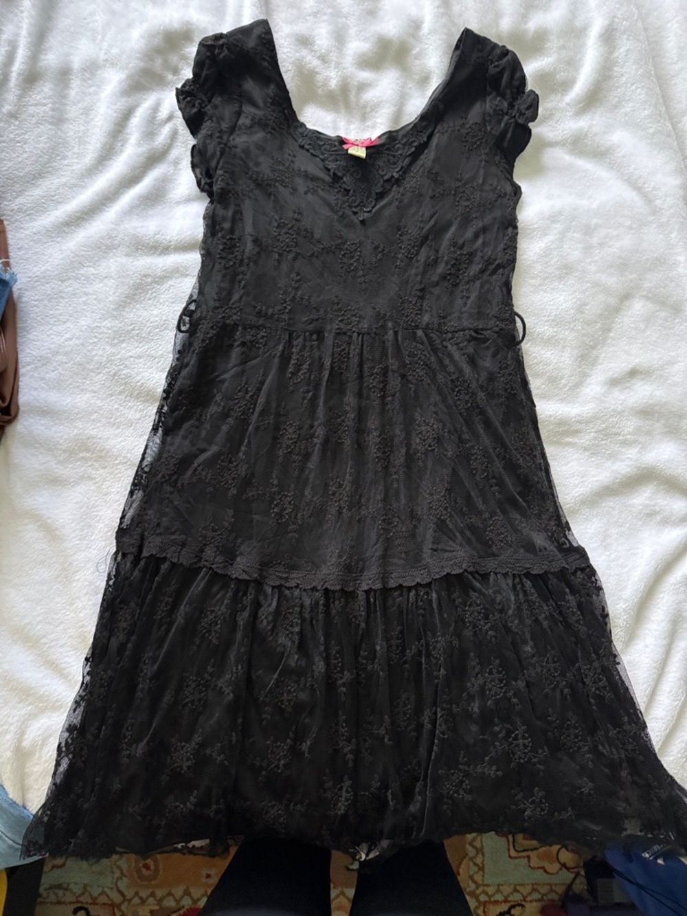 DownEast Black Lace Midi Dress
